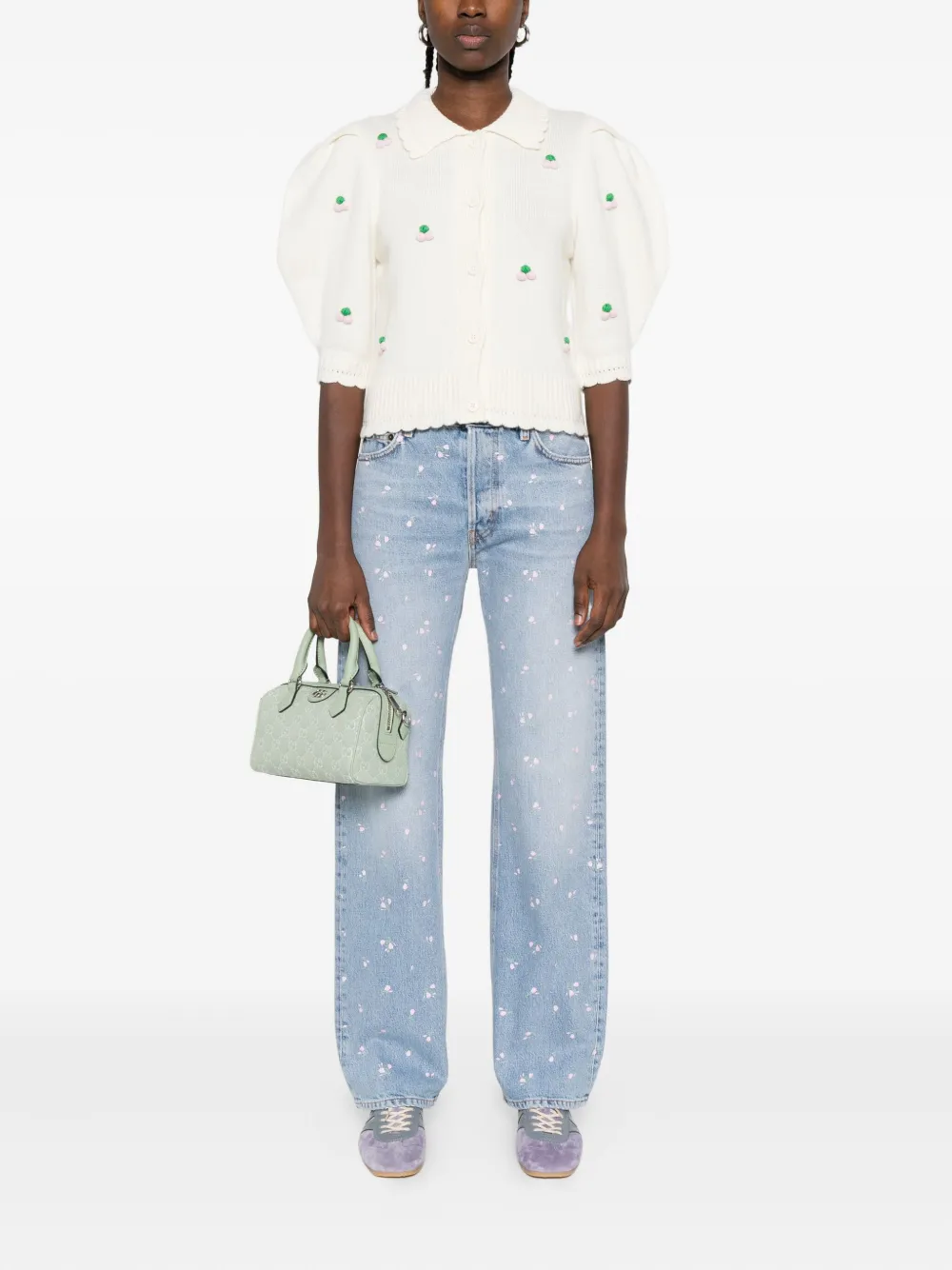 Fiorucci floral-print jeans - Blauw