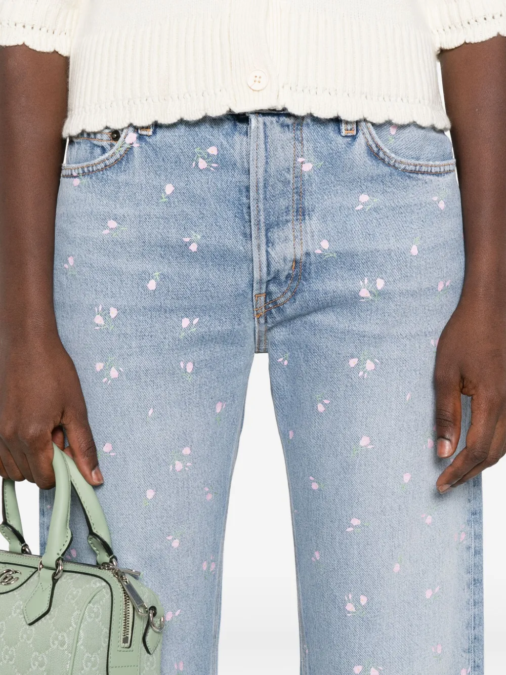Fiorucci Jeans met bloemenprint Blauw