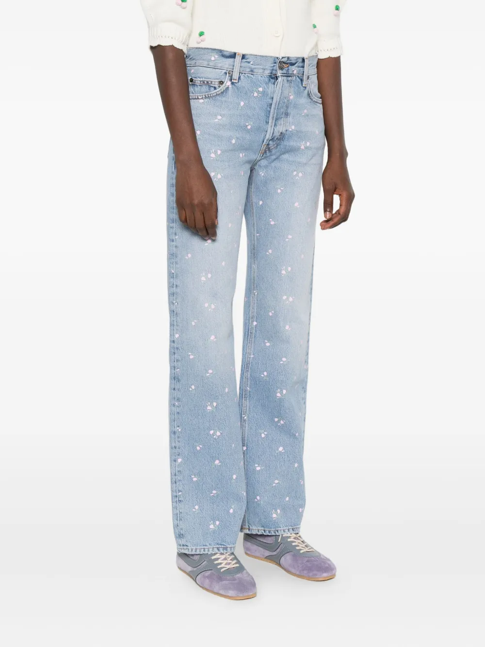 Fiorucci Jeans met bloemenprint Blauw