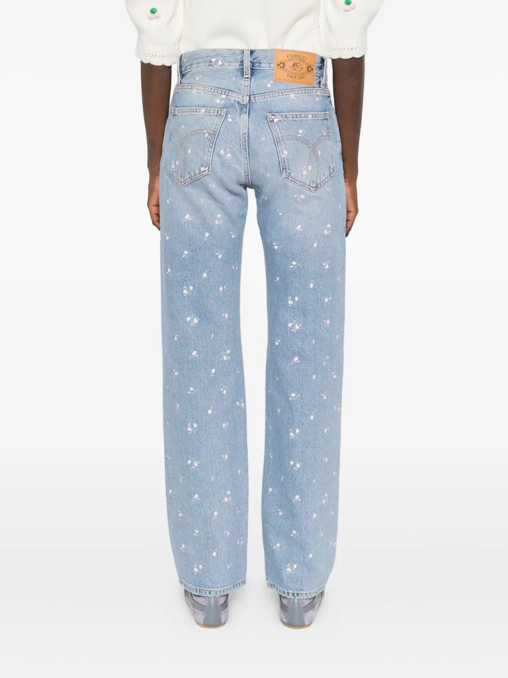 Fiorucci Jeans met bloemenprint Blauw