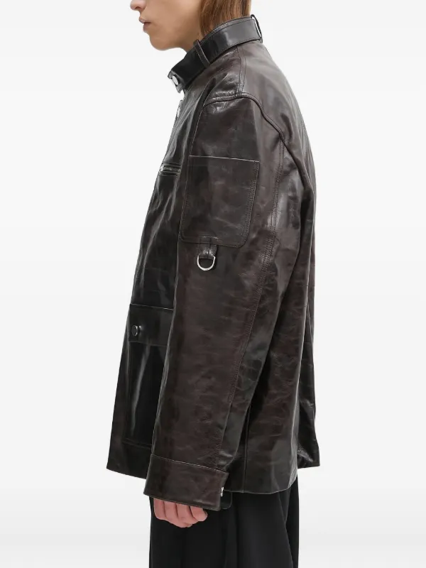 wales bonner スタッズレザージャケット Wales Bonner レザージャケット | ブラウン | FARFETCH JP