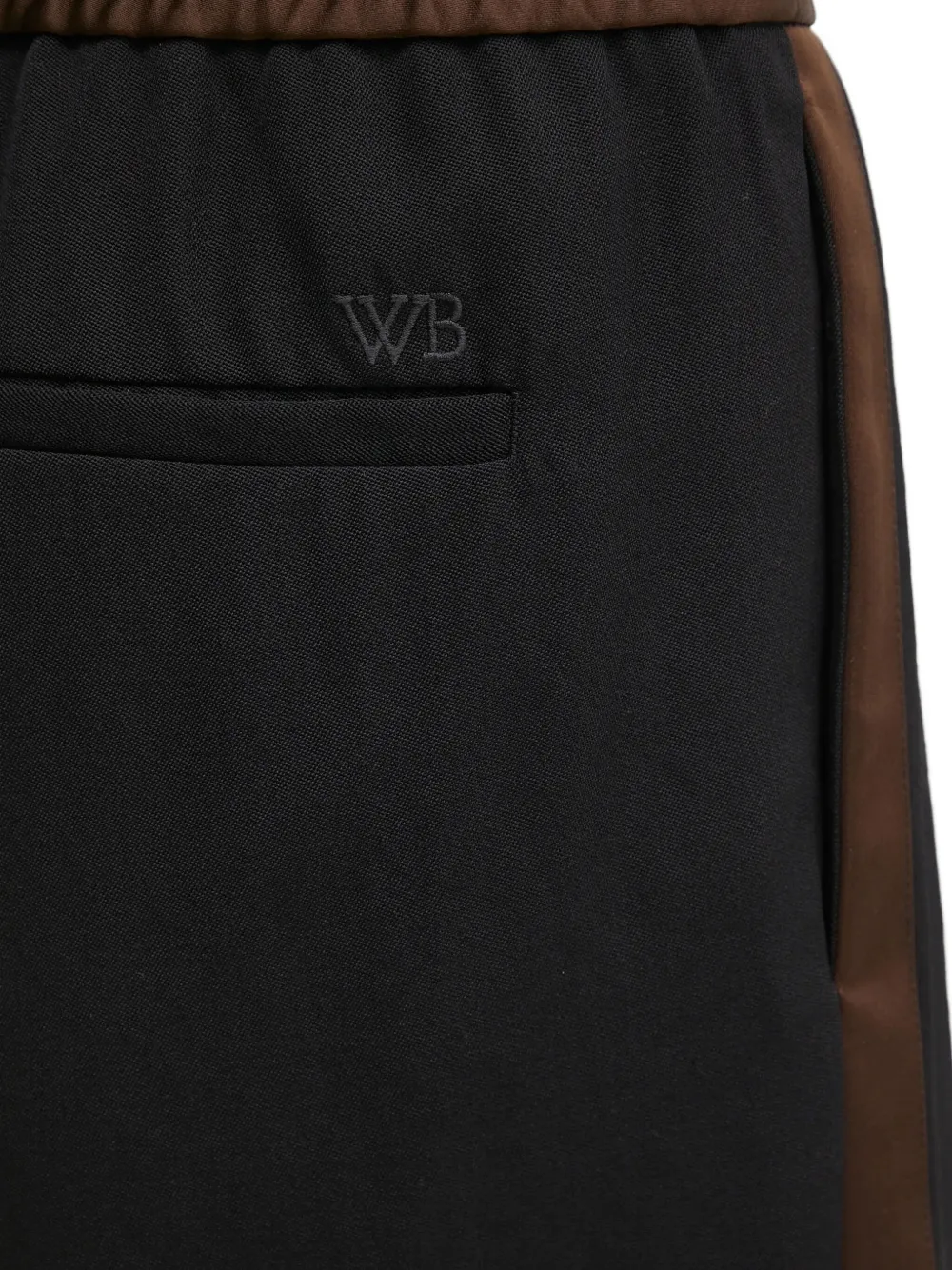 Wales Bonner Shorts met elastische tailleband en vlakken Zwart