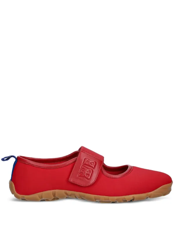 Wales Bonner Strap-logo Ballet Flats in Red