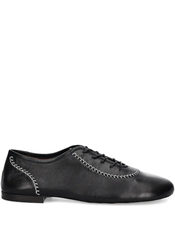 Wales Bonner contrast-stitching Leather Shoes | Black | FARFETCH