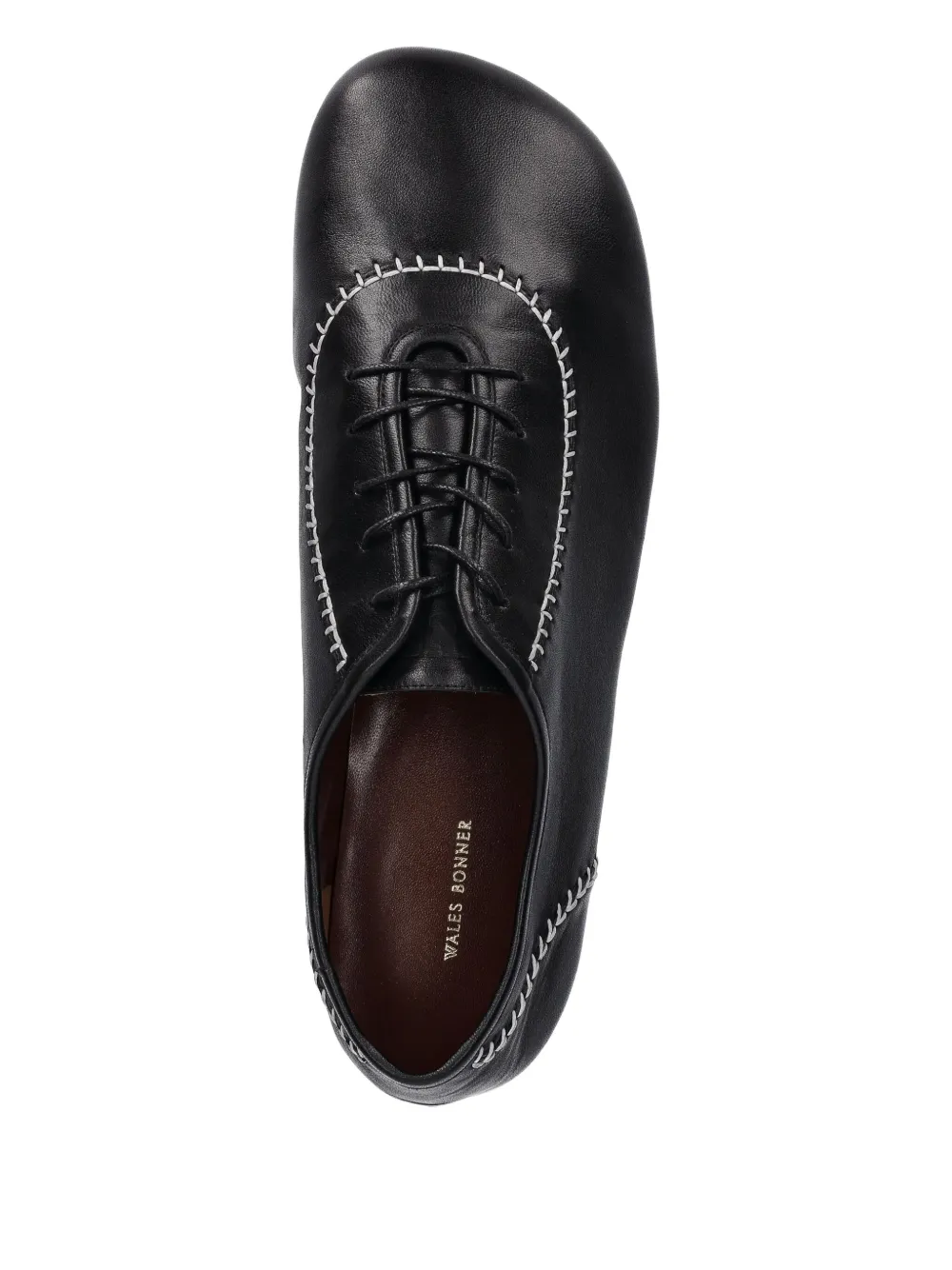 Wales Bonner contrast-stitching leather shoes Black