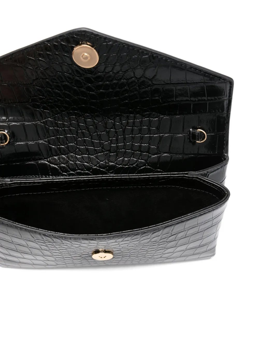 Elisabetta Franchi Clutch met krokodillen-reliëf Zwart