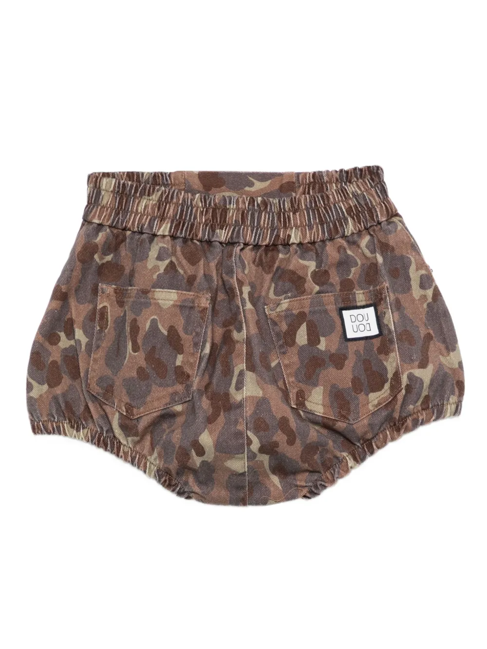 Douuod Kids print elastic-waist denim shorts Bruin