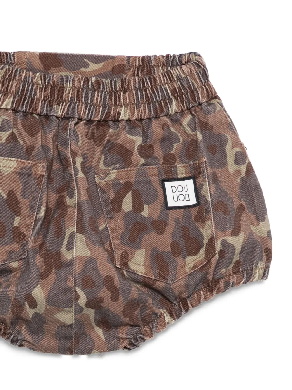 Douuod Kids print elastic-waist denim shorts Bruin