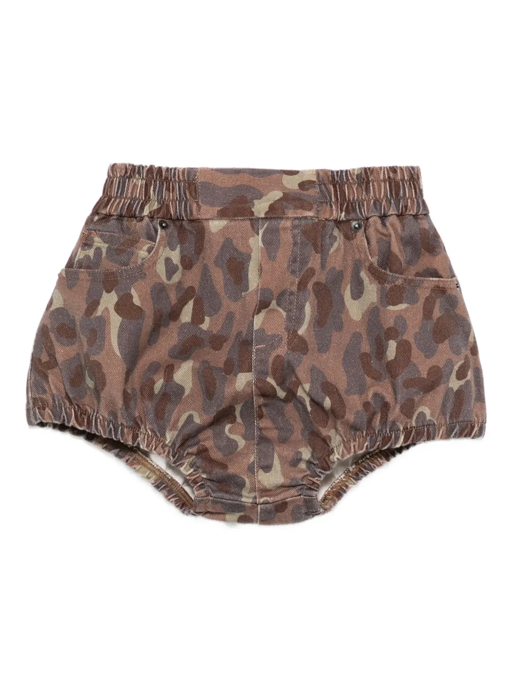 Douuod Kids print elastic-waist denim shorts Bruin