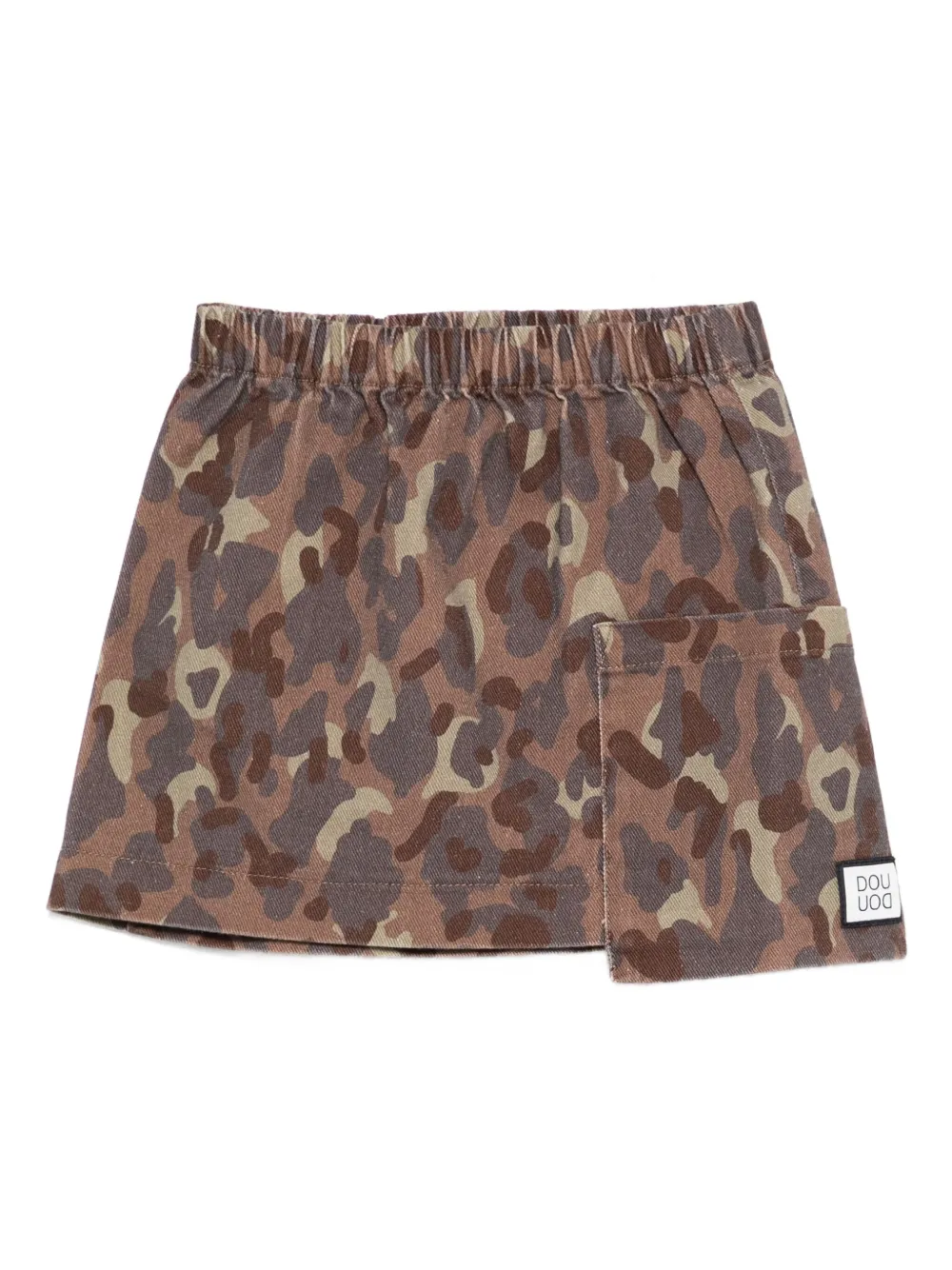 Douuod Kids print pocket denim skirt Bruin