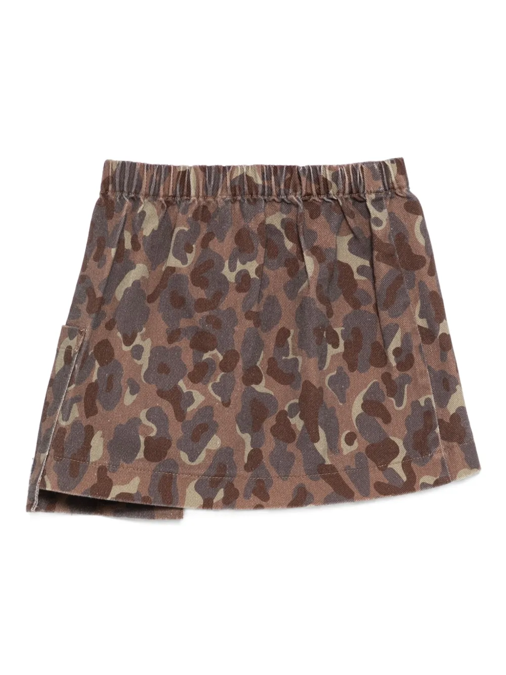 Douuod Kids print pocket denim skirt Bruin