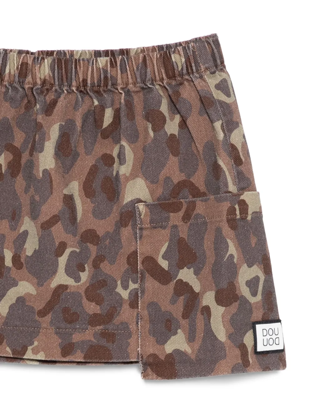 Douuod Kids print pocket denim skirt Bruin