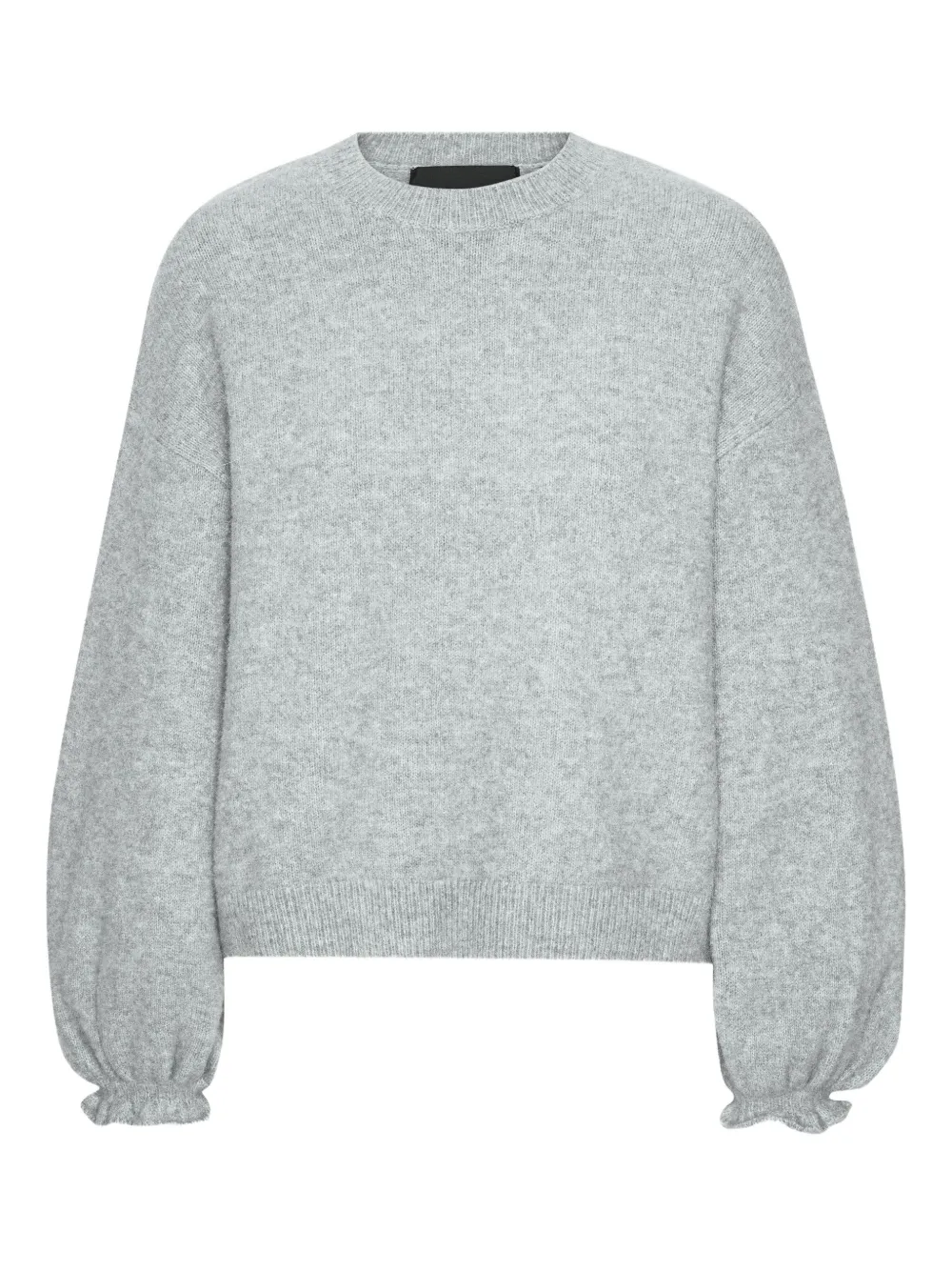 Rotate Birger Christensen Crew-neck Wide-sleeve Sweater In Gray