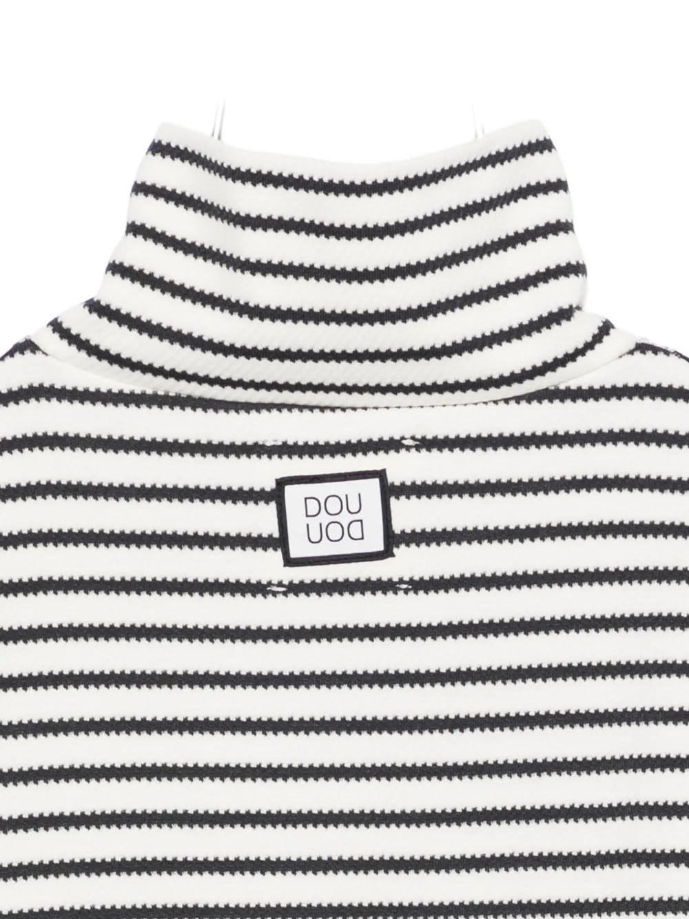 Douuod Kids striped turtleneck dress Wit
