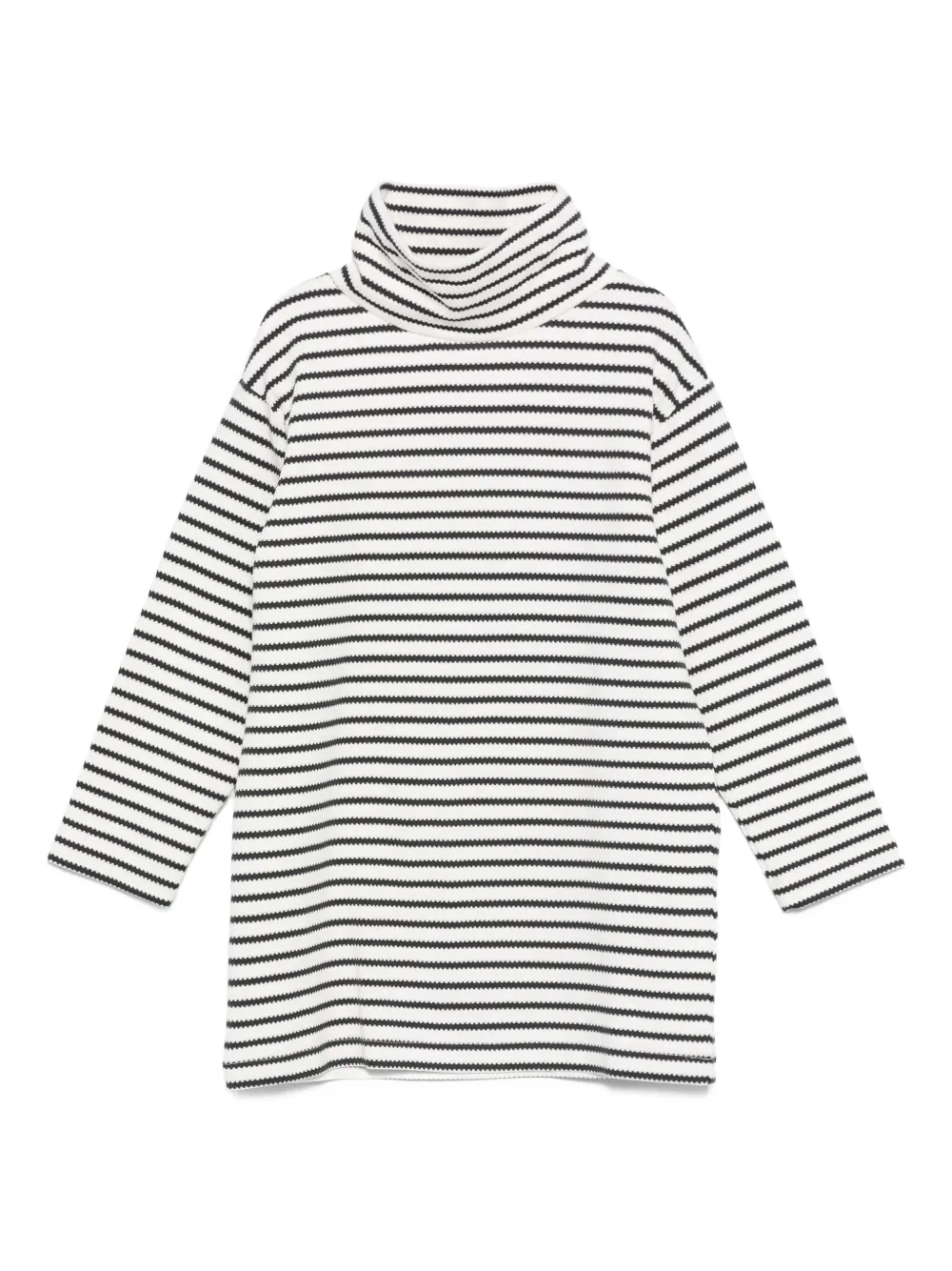 Douuod Kids striped turtleneck dress Wit