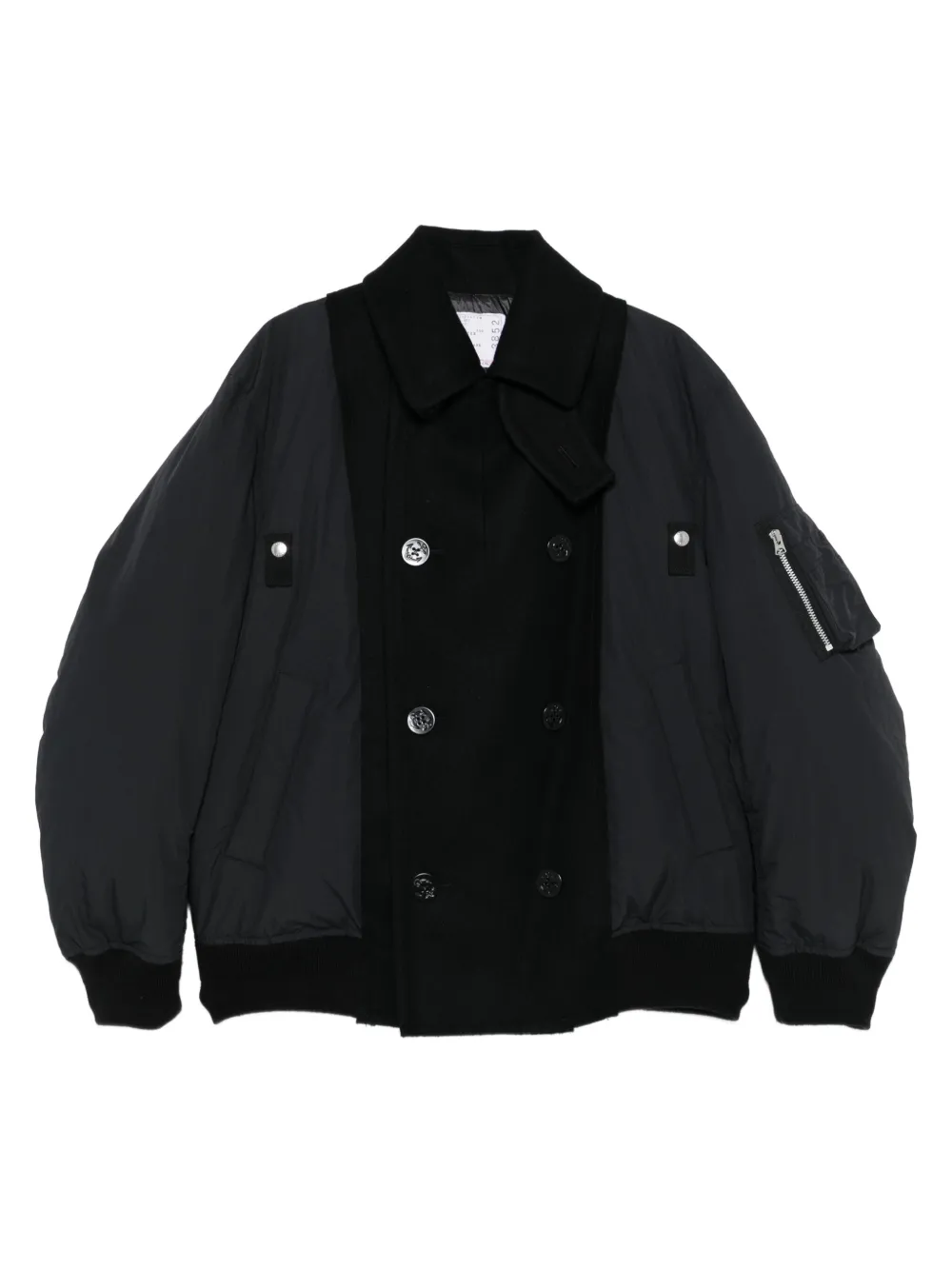 sacai double-breasted wool jacket | Black | Image 1