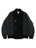sacai double-breasted wool jacket - Black