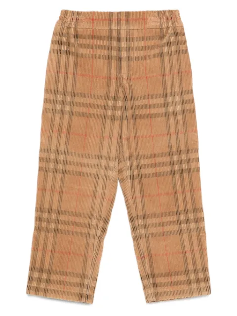 Burberry Kids checked corduroy trousers