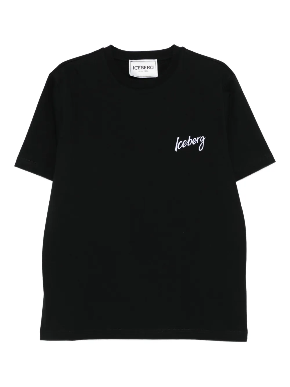 Iceberg logo crew-neck T-shirt Zwart