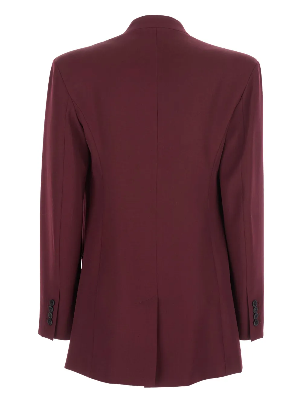 The Attico padded-shoulder gabardine blazer Rood