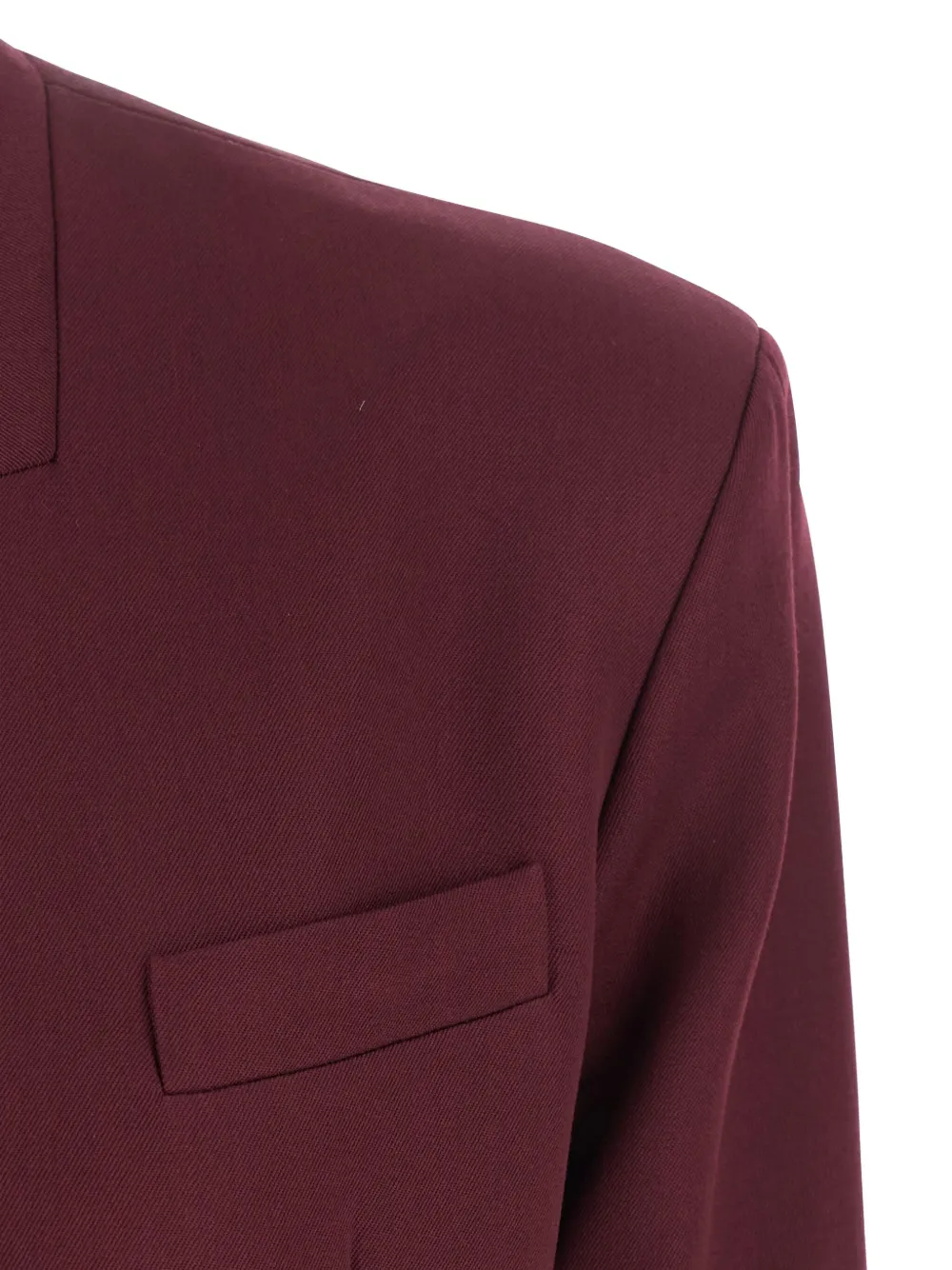 The Attico padded-shoulder gabardine blazer Rood
