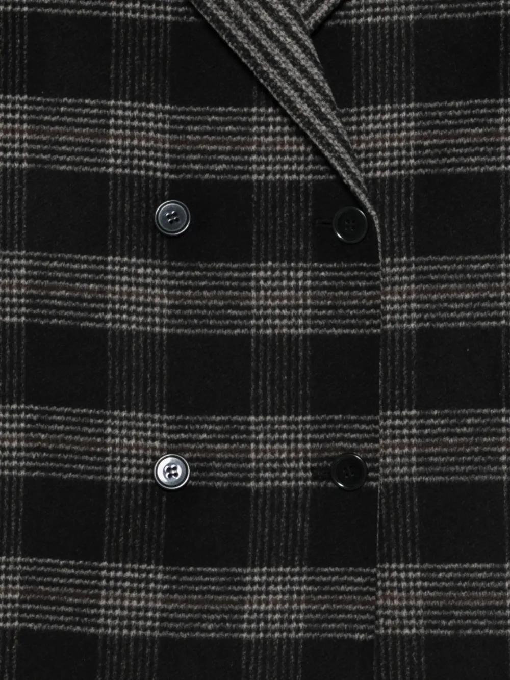 Twinset Checked Double-breasted Waistcoat In Black