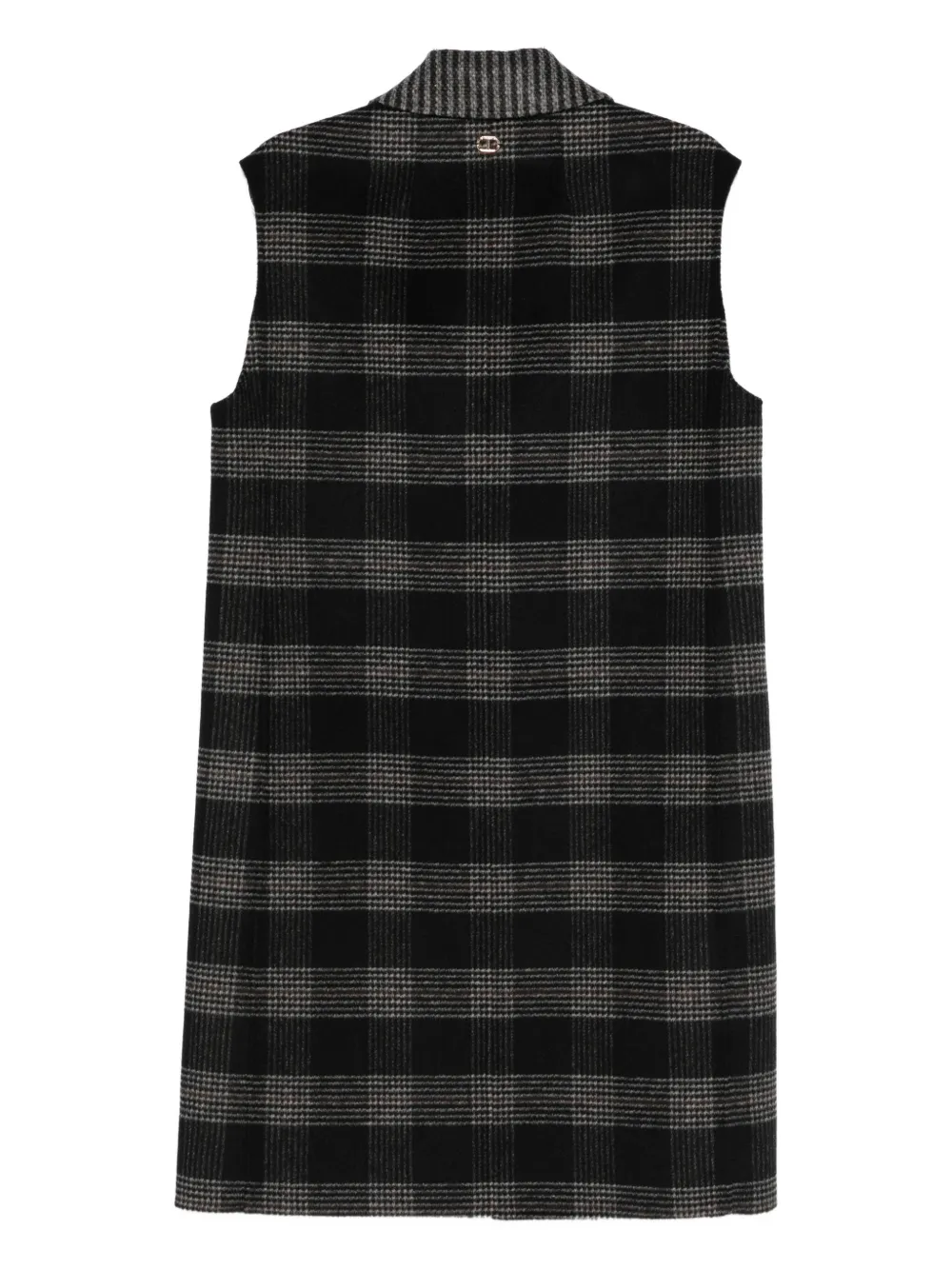 Twinset Checked Double-breasted Waistcoat In Black