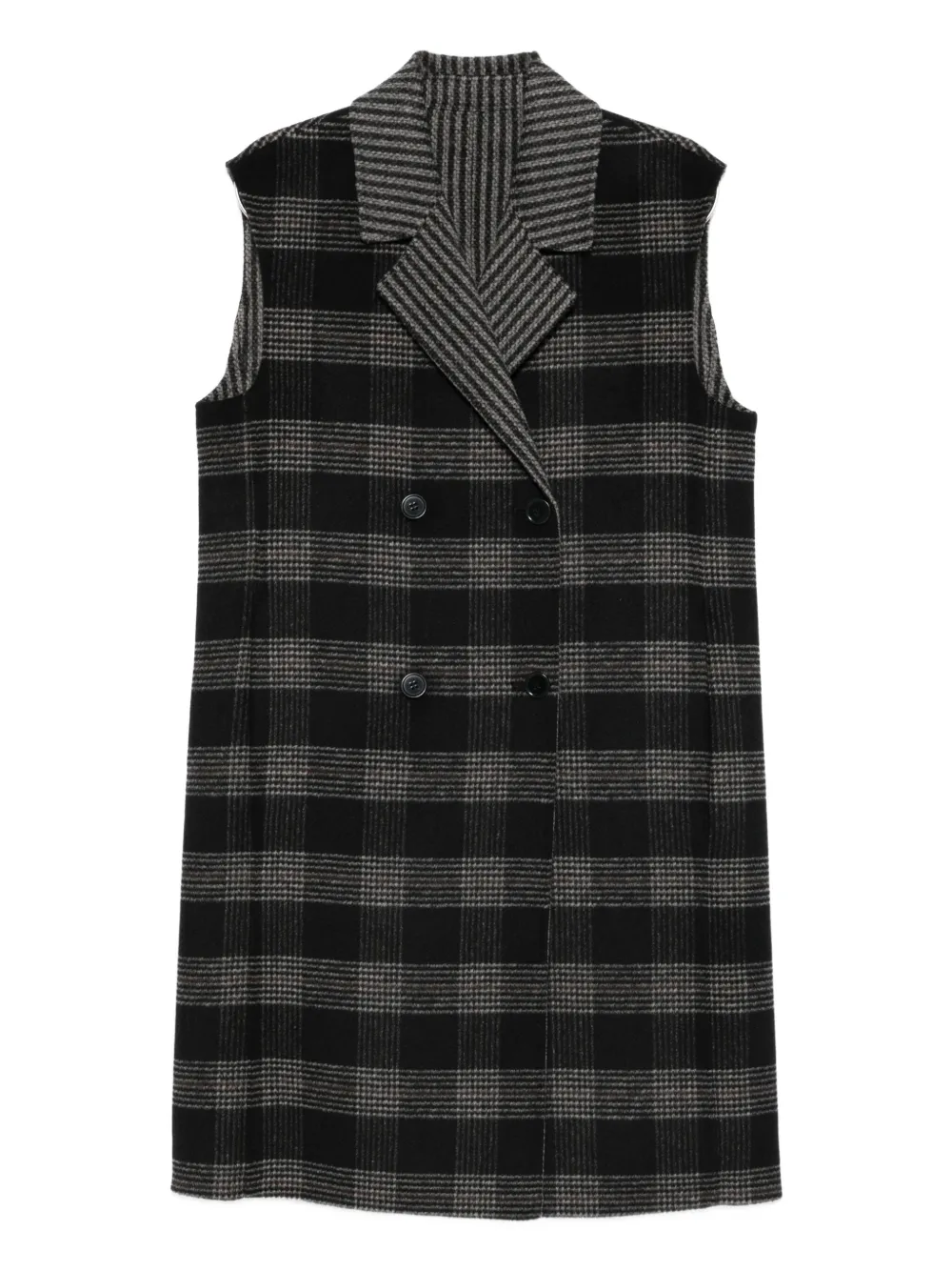TWINSET checked double-breasted waistcoat | Black | Image 1