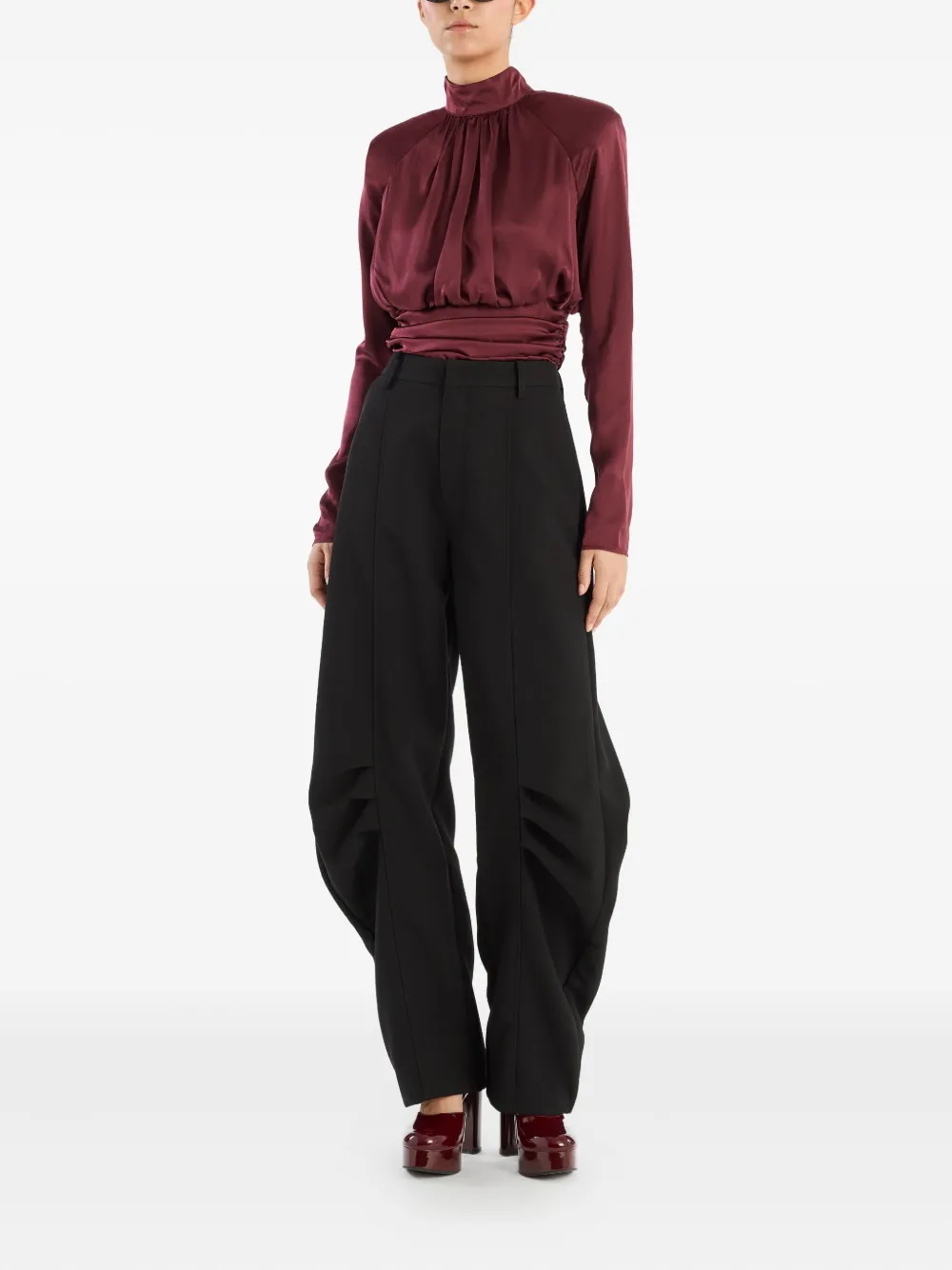 ROTATE BIRGER CHRISTENSEN ruched mock-neck top | Blouses | Image 2