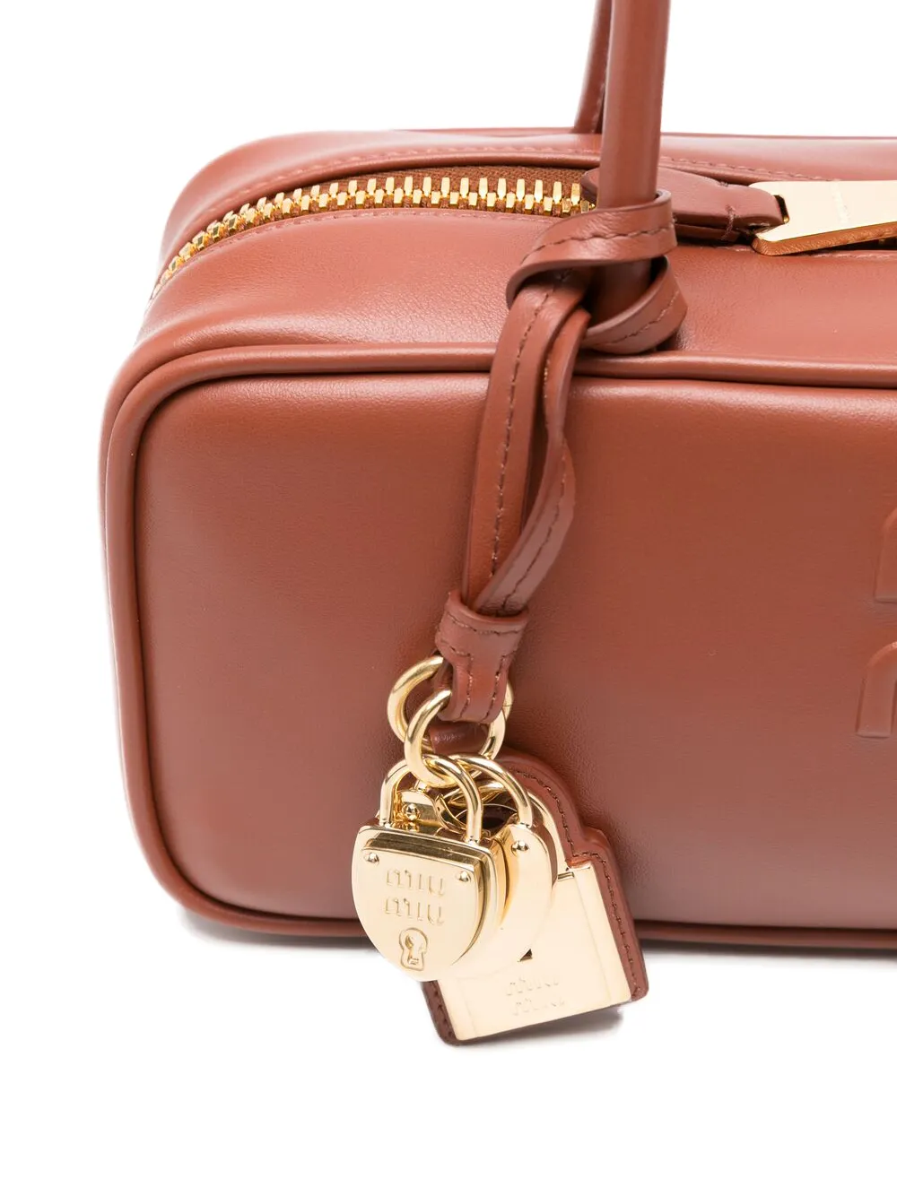 Miu Beau leren shopper Bruin