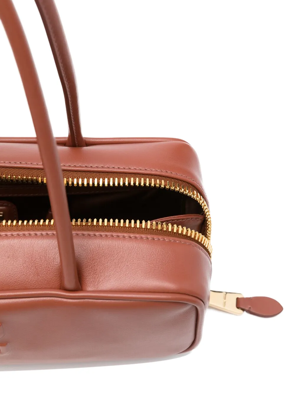 Miu Beau leren shopper Bruin