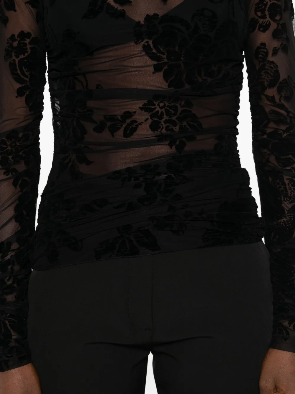 PINKO Top met bloemenprint Zwart