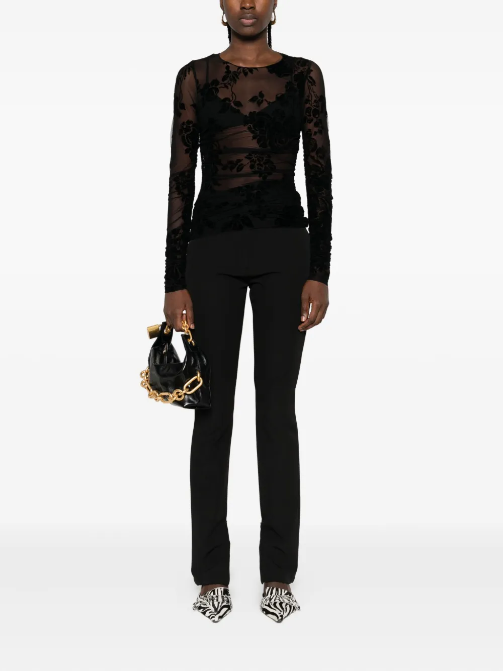 PINKO Top met bloemenprint Zwart