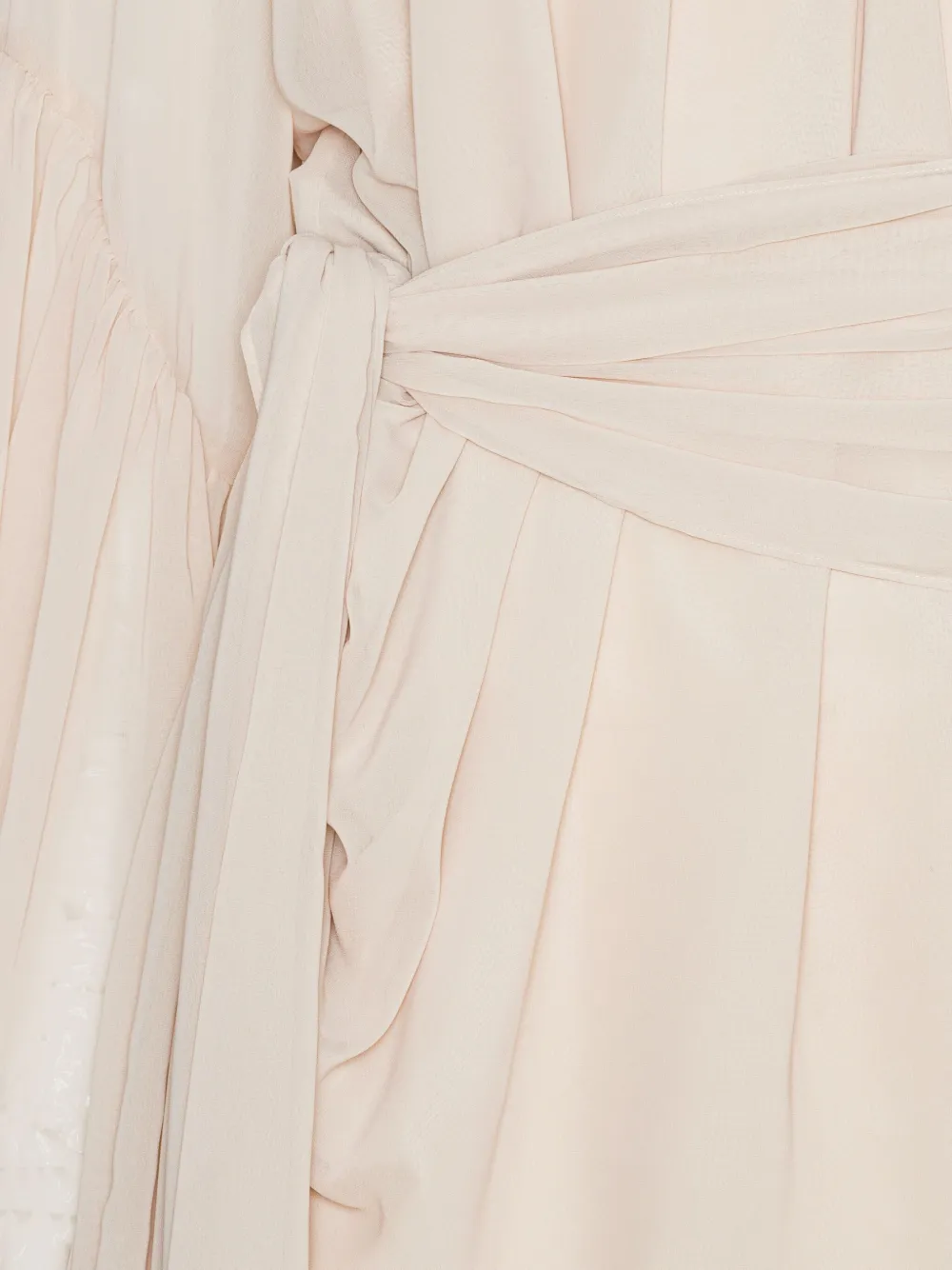 Rotate Birger Christensen Rotate Birgerchristensen Chiffon Dress With Shoulder Straps And Tie In Neutral