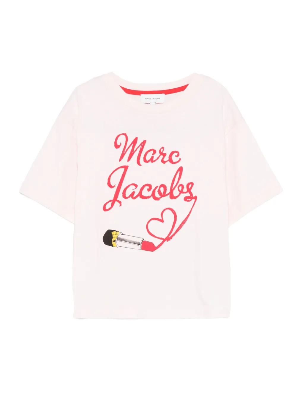 Marc Jacobs Lipstick-print Cotton Top In Pink