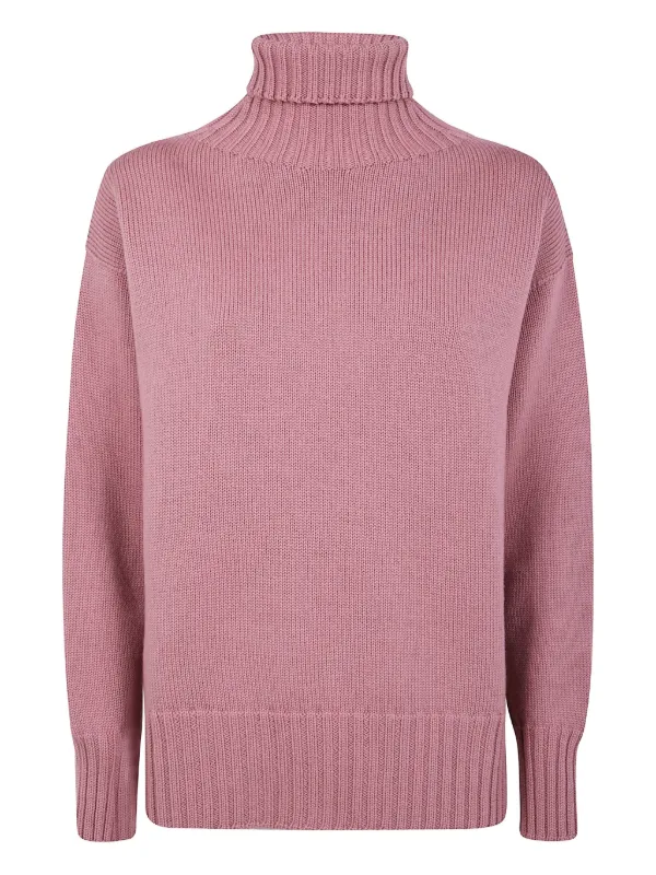 Drumohr Turtleneck Wool Sweater in Pink