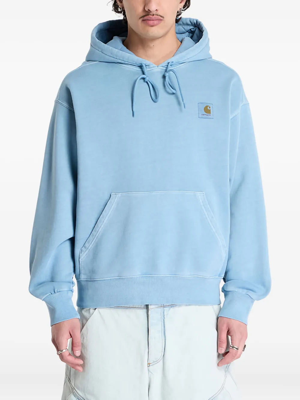 Carhartt WIP Nelson logo-patch hooded sweatshirt Blauw