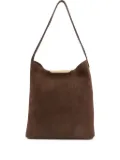 Elleme Gemini suede gold-bar shoulder bag - Brown