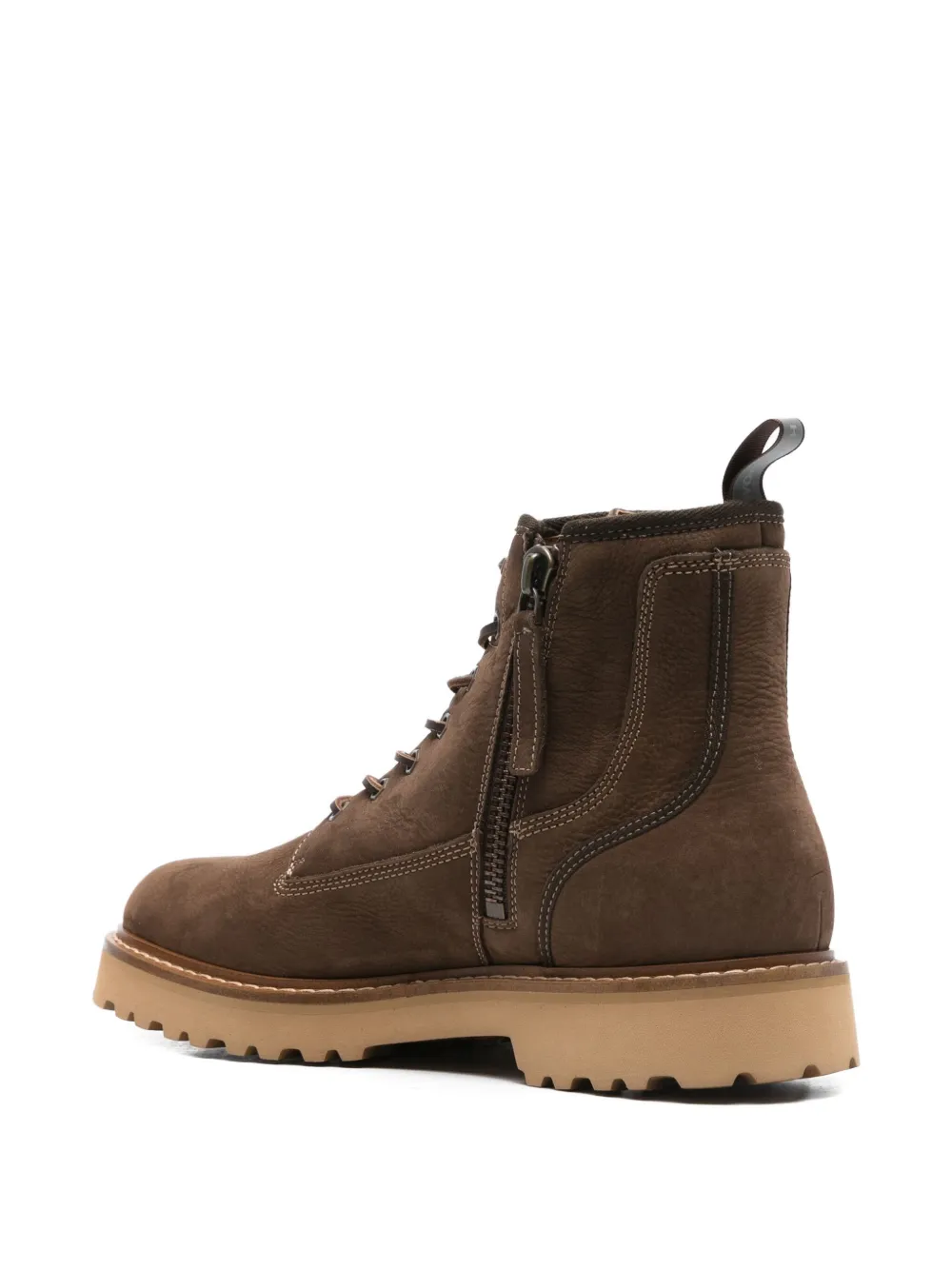 Woolrich 40mm lace-up leather boots Brown