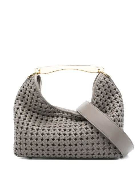 Elleme Boomerang woven leather top-handle tote bag