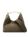 Elleme Boomerang curved-handle suede tote bag - Green
