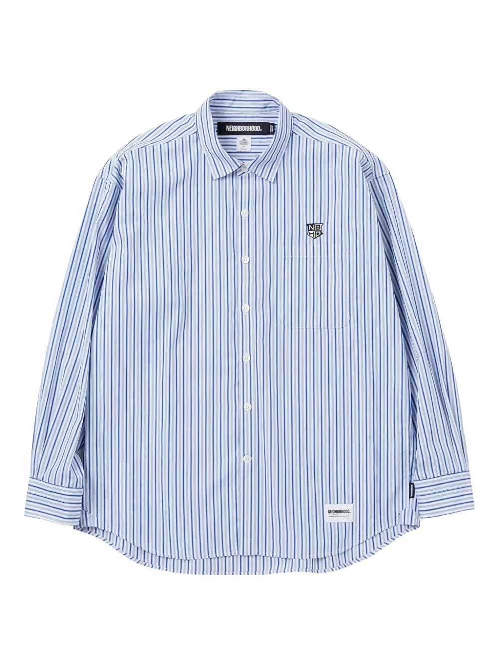 Neighborhood stripe-pattern embroidered shirt | Blue | Image 1