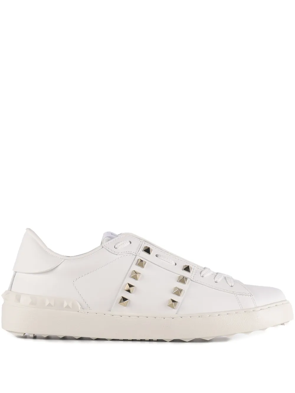 rockstud leather sneakers