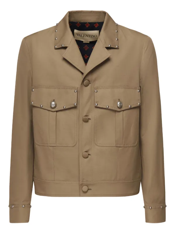 Valentino Garavani スタッズ ジャケット | ブラウン | FARFETCH JP