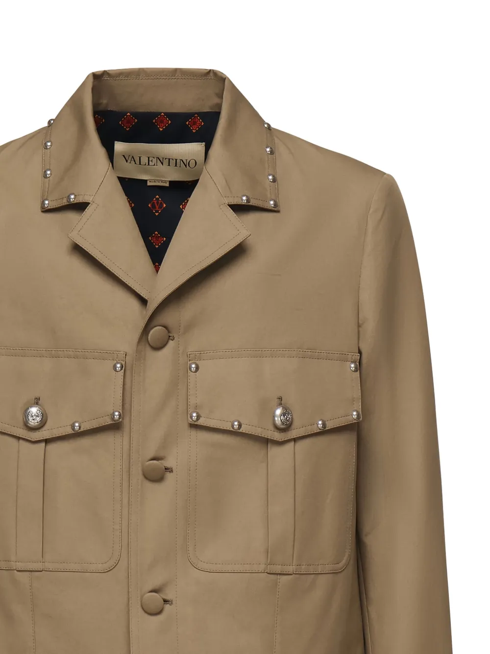 Valentino Garavani studded cotton jacket Bruin