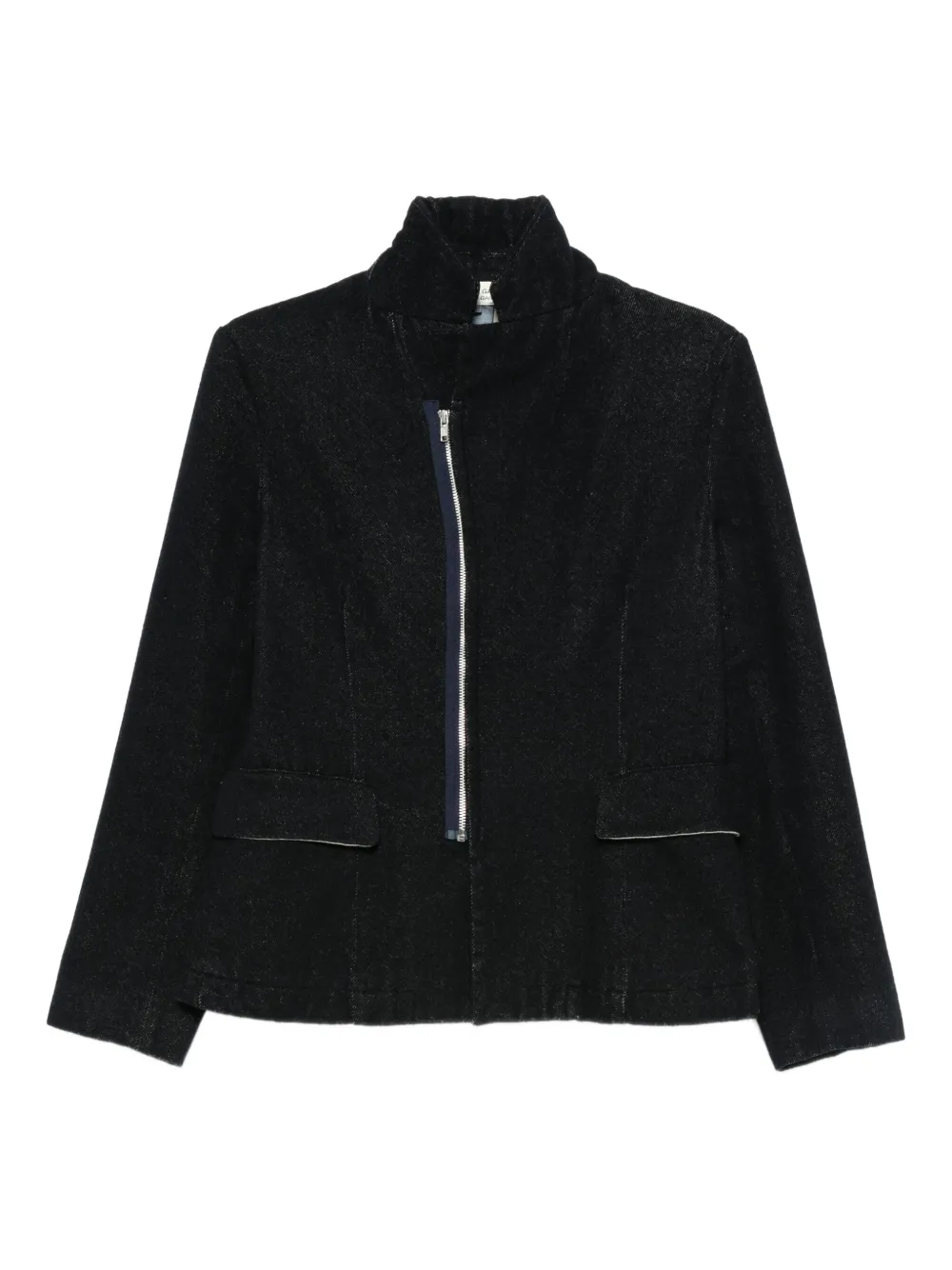Pre-owned Comme Des Garçons 1990s Asymmetric Zip Jacket In Black