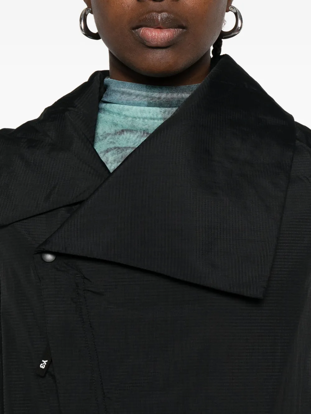Y-3 Regenjas met asymmetrische kraag Zwart