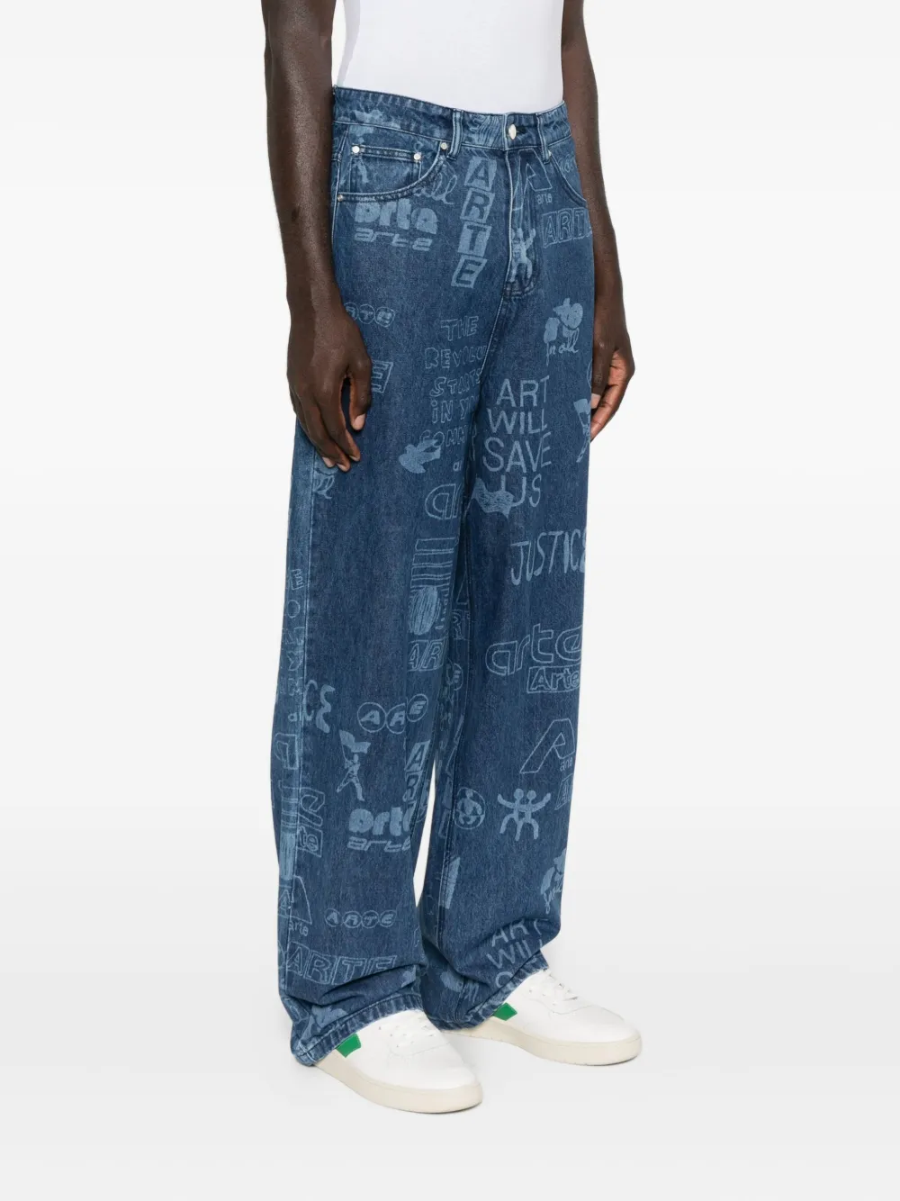 Arte Antwerp グラフィック ストレートジーンズ | ブルー | FARFETCH JP
