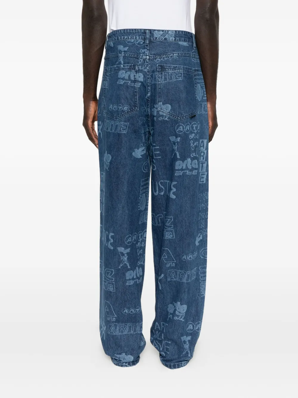 Arte Antwerp Straight jeans met grafische print Blauw