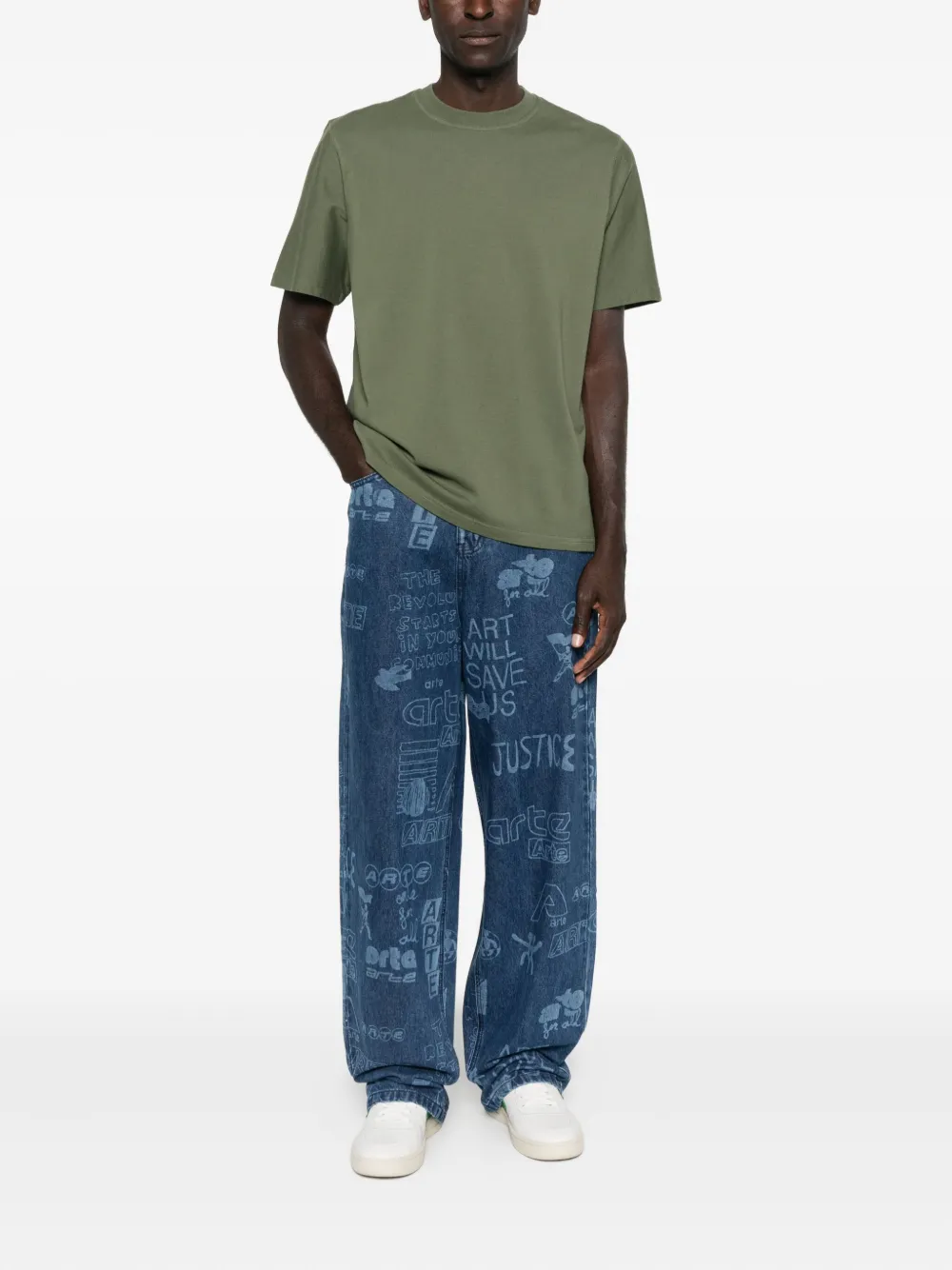 Arte Antwerp Straight jeans met grafische print - Blauw